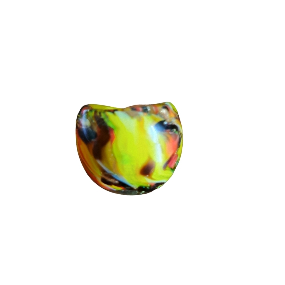 VTG marbled bubble glass ring retro funky colorful artsy Mod jewelry ladies - Picture 2 of 8
